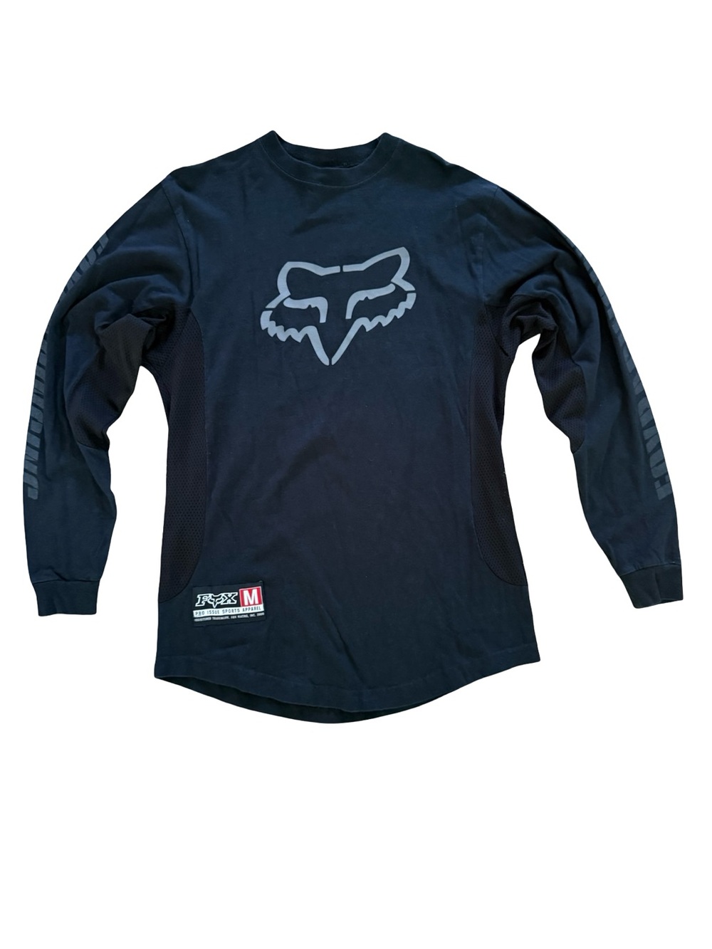 Vintage Fox Racing Pro Issue MX Long Sleeve Jersey Shirt Black USA Made Small